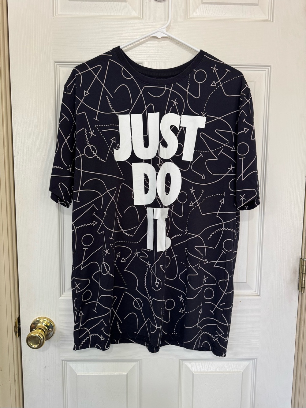 Nike Dri-FIT Men's Just Do It Graphic Logo Tee XL Black Crew Neck Athletic